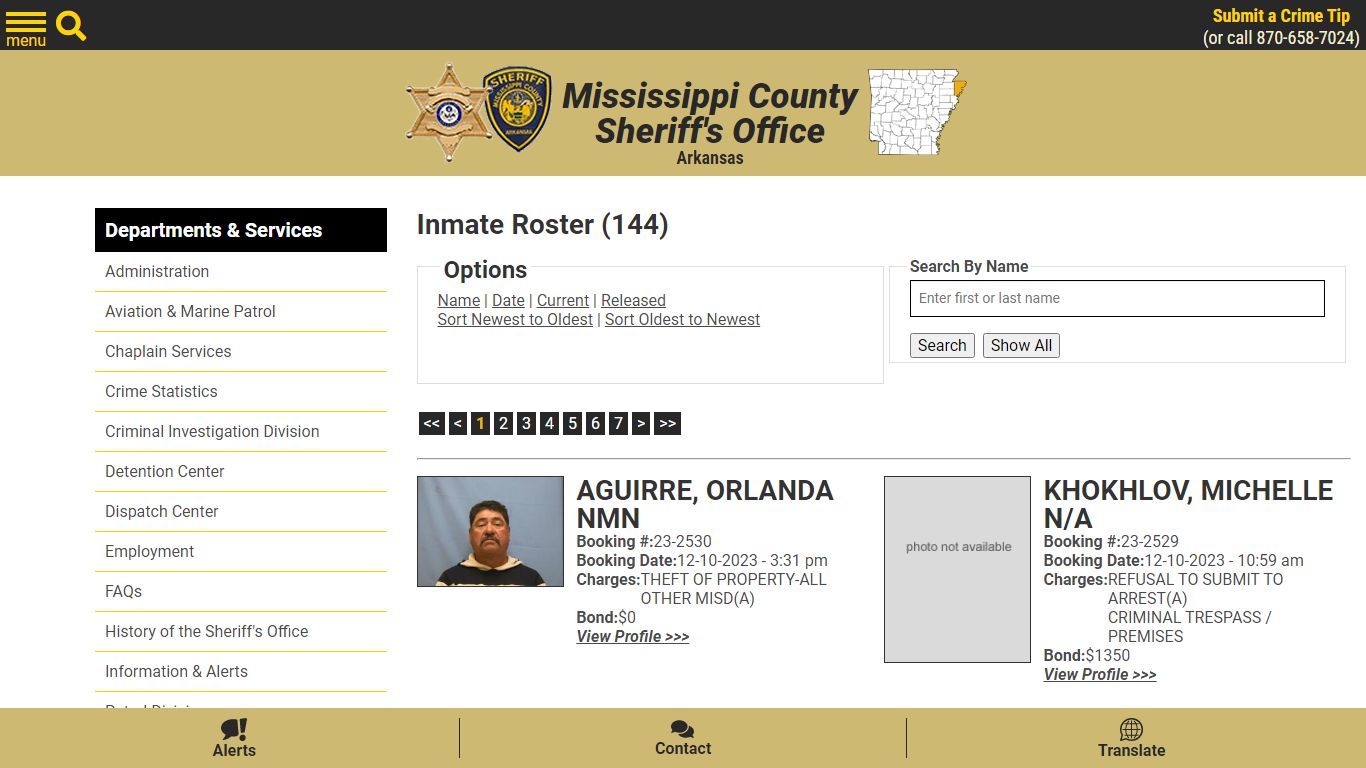 Inmate Roster - Current Inmates Booking Date Descending - Mississippi ...